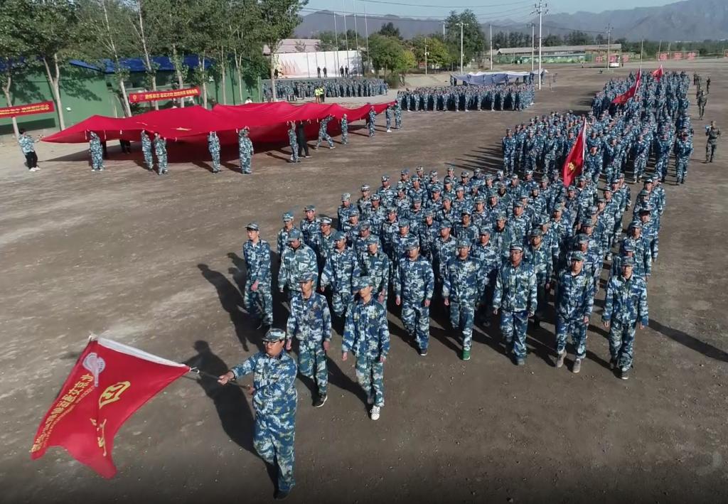 航拍2019学生军训团